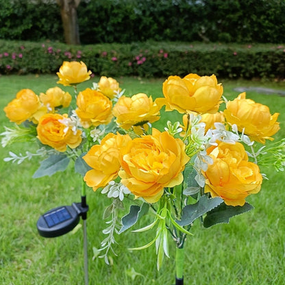 Solar Garden Lights 2-Pack Peony Flower Stakes, 84 LEDs, IP65 and Four Bloom Colors for Yard Decor