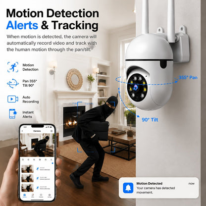 4-Pack Indoor Security Camera 5GHz WiFi 3MP 360° Pan Tilt Zoom, AI Motion Detection & Auto-Tracking