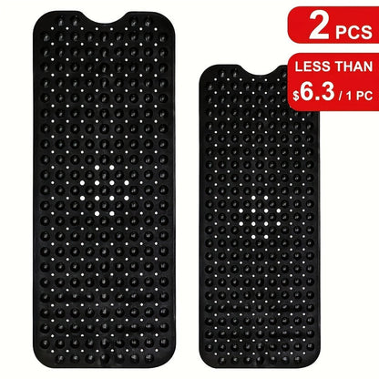 Non-Slip Bath Mat with Suction Cups Machine Washable Quick-Dry Shower Mat with Drain Holes Bathtub Mat for Bathroom Tub Safety Comfort Wet