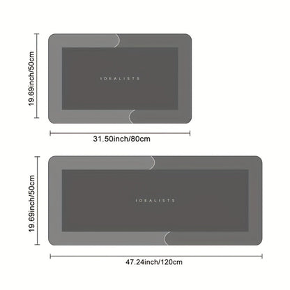 Kitchen Mat Set 2 Piece Anti-Slip Water Absorbent Thickened Diatom Mud Floor Mats for Kitchen Bathroom Entryway