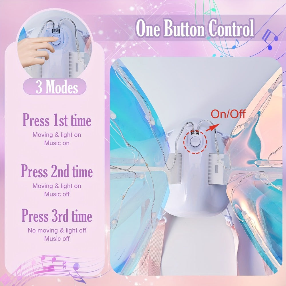 LED Fairy Wings USB Rechargeable Light Up Butterfly Wings for Girls with the Listed Color, Size or Set Options for Everyday Use