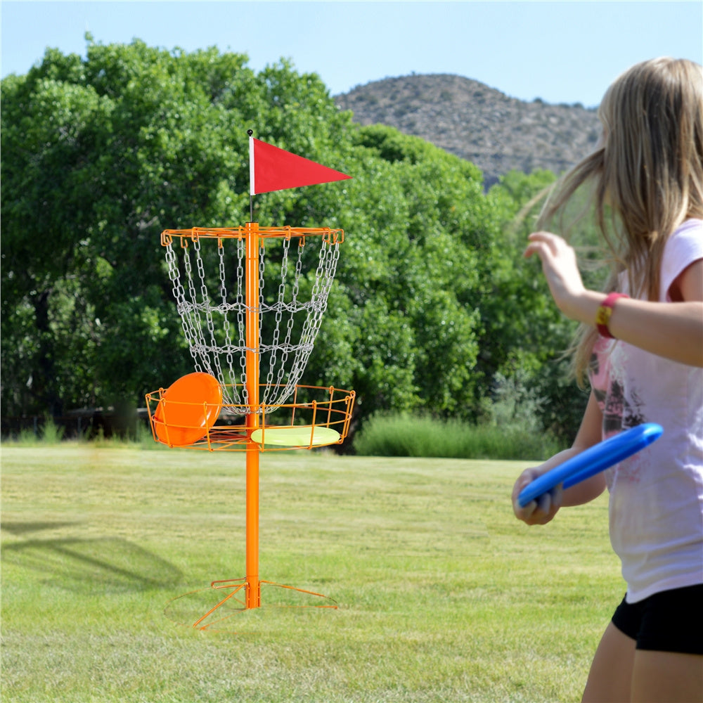 Portable Disc Golf Basket 12 Chain – Heavy Duty Metal Frame, Galvanized Chains, Easy Assembly, Indoor & Outdoor Practice Target