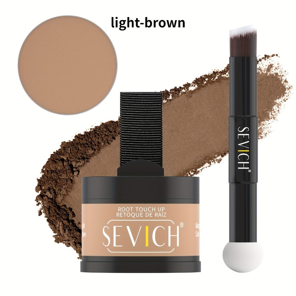 Hairline Powder Root Touch-Up Kit with Refill & Brush – Waterproof Instant Grey Hair Concealer Fills Sparse Hairline Bald Spots Eyebrow