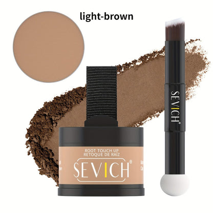 Hairline Powder Root Touch-Up Kit with Refill & Brush – Waterproof Instant Grey Hair Concealer Fills Sparse Hairline Bald Spots Eyebrow