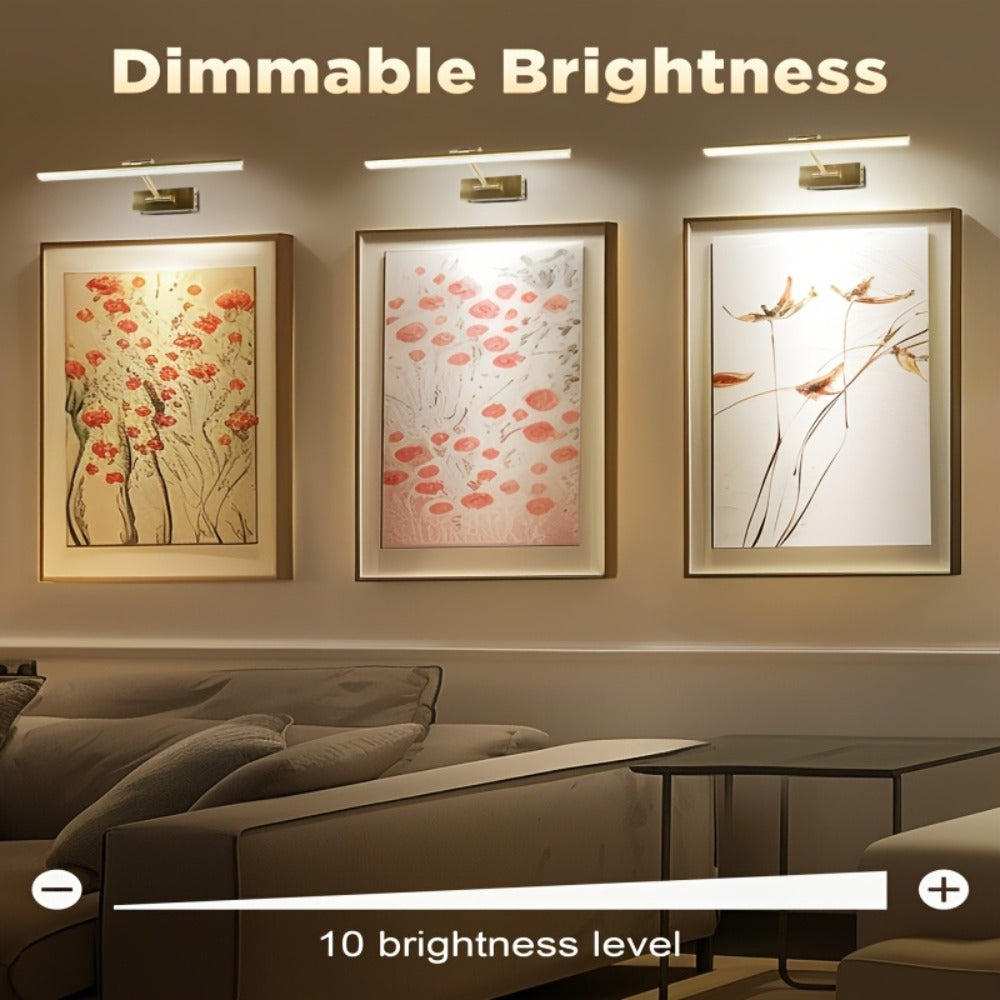 Picture Light 16 Inch Wireless Battery Powered LED Wall Light 6000mAh Rechargeable Remote for Entryways, Bedrooms and Living Spaces