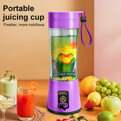 12.85-Ounce Six-Blade Slim Portable Blender Cup with Rechargeable Base and Five Color Options