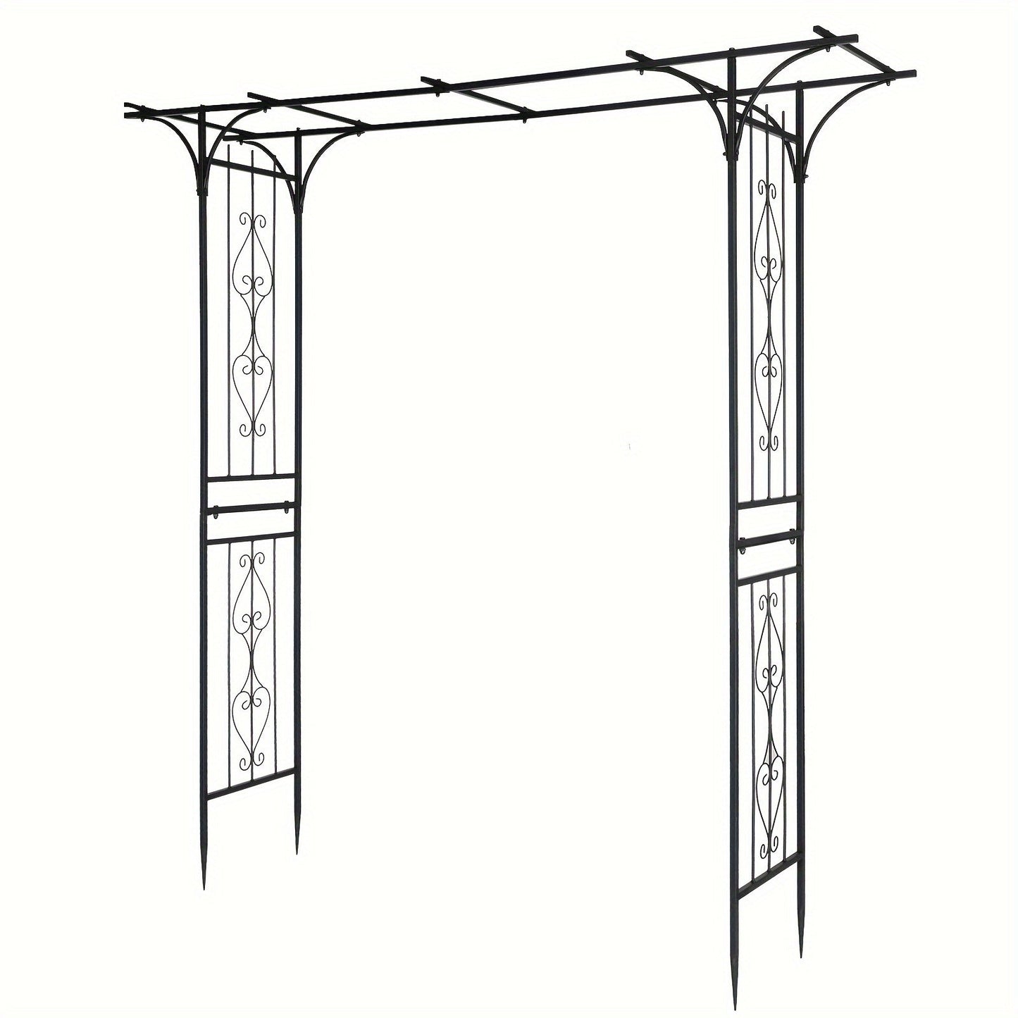 Flat Top Iron Garden Arch 16mm Tube Climbing Rose Trellis for Garden, Patio and Yard Use, with the Listed Configuration