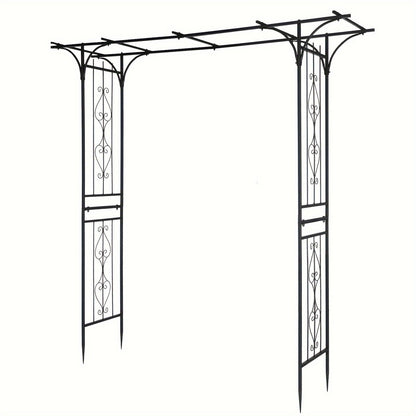 Flat Top Iron Garden Arch 16mm Tube Climbing Rose Trellis for Garden, Patio and Yard Use, with the Listed Configuration
