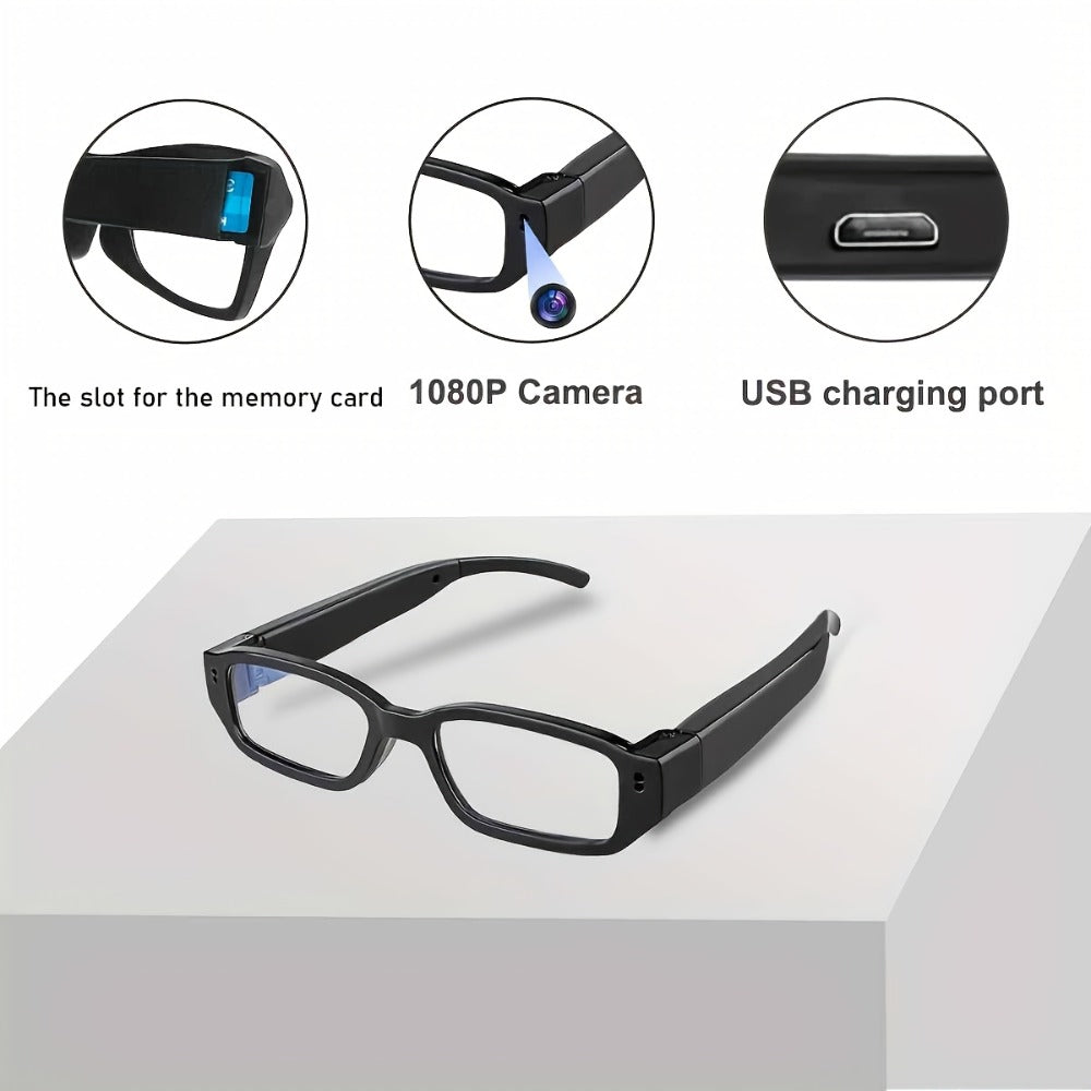 1080P HD Camera Glasses with Motion Detection – Video Recorder Camcorder Eyeglasses for Sports, Driving, Fishing & Outdoor Activities | Eye