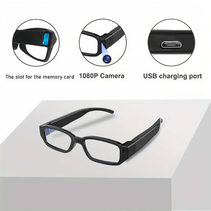 1080P HD Camera Glasses with Motion Detection – Video Recorder Camcorder Eyeglasses for Sports, Driving, Fishing & Outdoor Activities | Eye