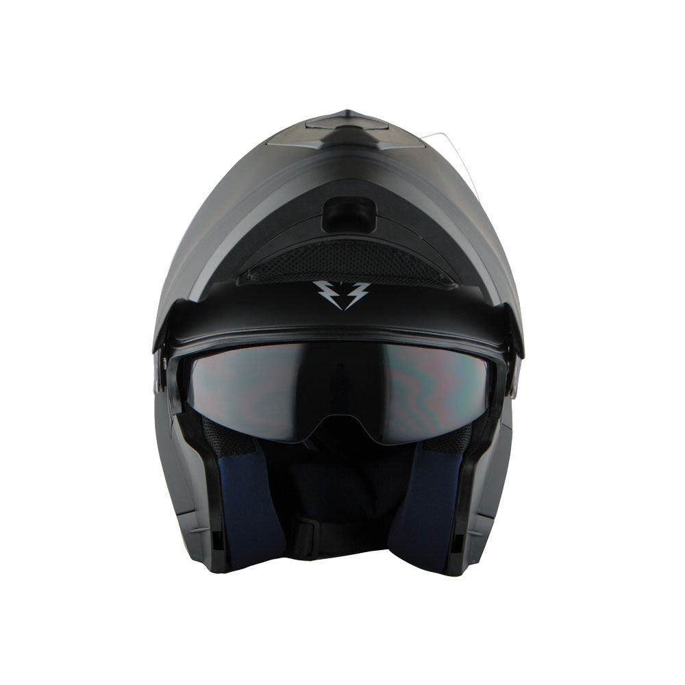 Motorcycle Helmet Modular Flip-Up Design with Dual Visors, Optional Three-Mode LED Tail Light and S-XL Sizes