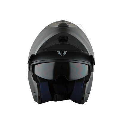 Motorcycle Helmet Modular Flip-Up Design with Dual Visors, Optional Three-Mode LED Tail Light and S-XL Sizes