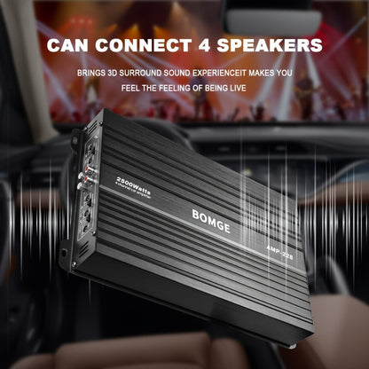 BOMGE 4-Channel Car Amplifier 2500W Max Power for Subwoofers & Speakers Full Range Class AB Vehicle Audio Amp AMP-228 AMP-268-A AMP-268-C