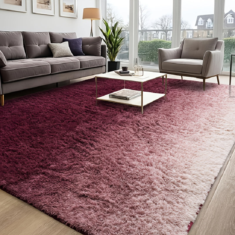 Shaggy Plush Area Rug – Soft Fluffy Carpet for Living Room, Bedroom & Sofa | Non-Slip Machine Washable Tie-Dye & Solid Color Long Pile Rug |