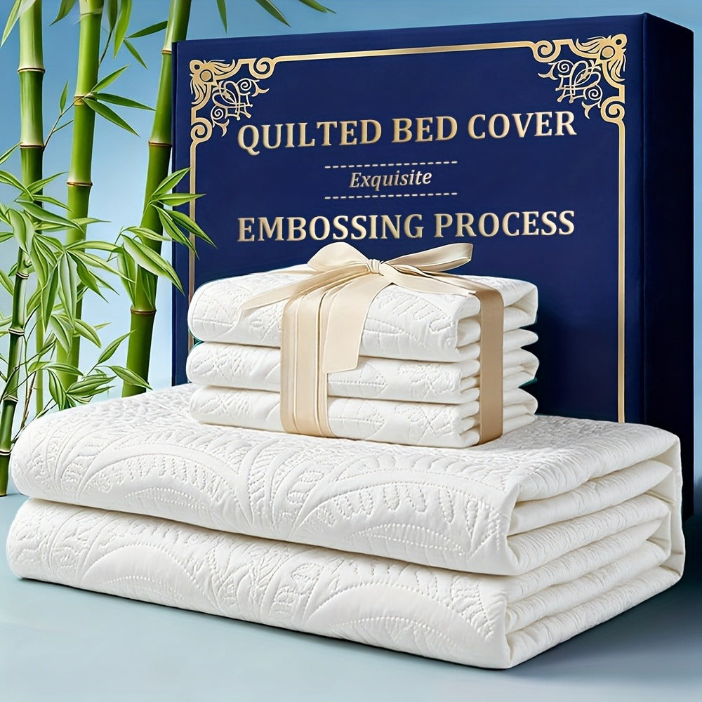 Quilt Coverlet Set 2-3 Piece Lightweight Microfiber Bedspread Coin Pattern Soft Skin-Friendly Anti-Allergy Machine Washable Twin Full Queen