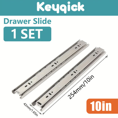 Full Extension Ball Bearing Drawer Slides 2-Pack in 10, 14 or 16-Inch Lengths for Kitchen, Dresser and Office Cabinets