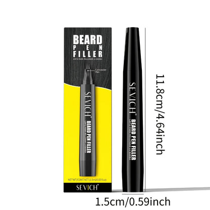 Beard Filler Pencil with Brush, Waterproof Beard Pencil for Fuller Thicker Beard, Fills Sparse Patchy Beard & Mustache
