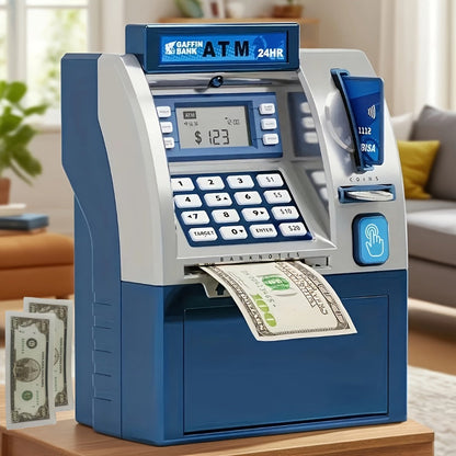 Electronic ATM Kids Piggy Bank with Password, Banknote & Coin Savings Bank for Boys Girls, Birthday Gift