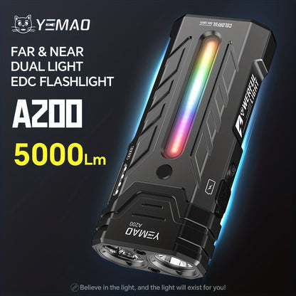 High Lumen Flashlight 5000 Lumen Ultra Bright, High- Battery Long Runtime USB Rechargeable