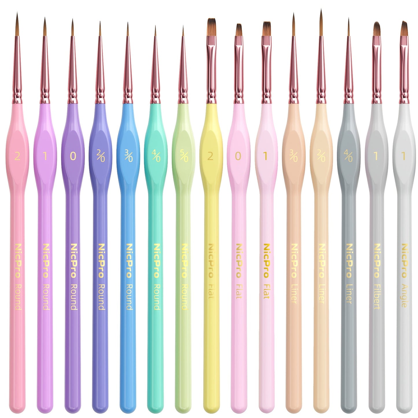 Miniature Paint Brush Set 15 Piece with Case, Micro Fine Detail Brushes for Acrylic, Oil, Watercolor