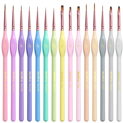 Miniature Paint Brush Set 15 Piece with Case, Micro Fine Detail Brushes for Acrylic, Oil, Watercolor