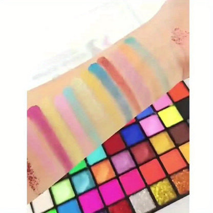 54 Color Face & Body Paint Kit with UV Fluorescent, Matte & Glitter Shades, Pattern Templates, Brushes &