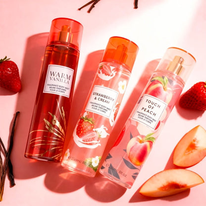 Two-Piece Fruit Scent Body Mist Set, 8 fl oz / 236ml Bottles in Nine Exact Matching Scent Options