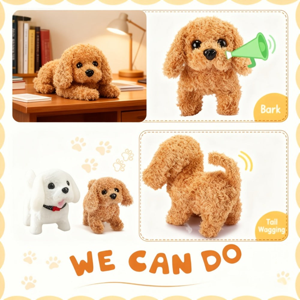 Electric Robot Dog Toy That Walks, Barks & Wags Tail, Realistic Cute Pet Toy for Kids, Birthday & Holiday Gift for Boys & Girls