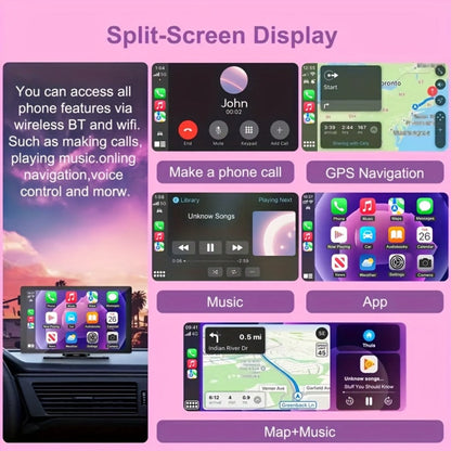 Wireless CarPlay & Android Auto Car Display – 7" & 10.62" HD Touchscreen, GPS Navigation, 1080P Reversing Camera, Dashcam, Mirror Link