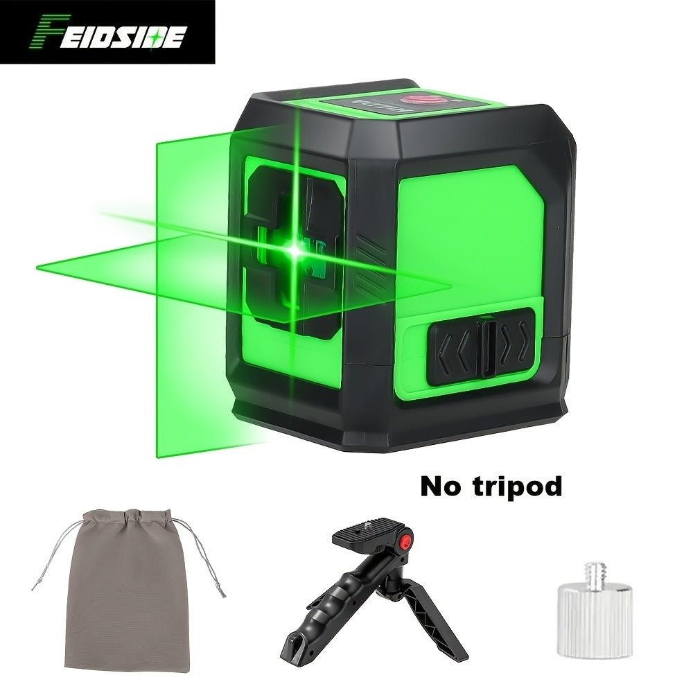 Green-and-Black Cross-Line Laser Level in Two Kits with Optional Black Tripod Checkout Pictured