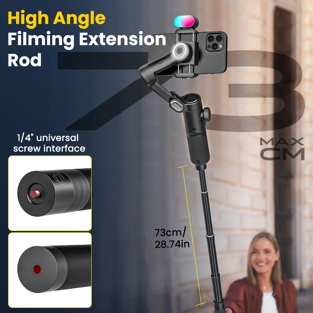 3-Axis Gimbal Stabilizer for Smartphone iPhone Samsung Android Ultra Foldable Portable Vlogging for an Everyday Personal Care Routine