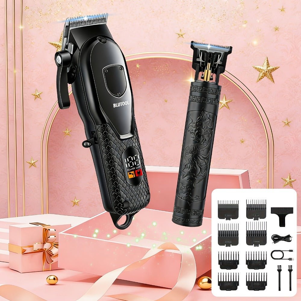 Men's Grooming Set 2 or 4 Piece - Cordless Electric Hair Clipper, T-Shaped Beard Trimmer, Nose Hair Trimmer & Electric Shaver