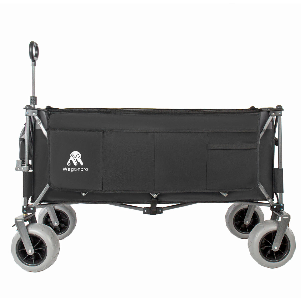 Folding Wagon 52 Inch Utility Cart Collapsible Beach Wagon with Frame for Garden Sports Camping Outdoor