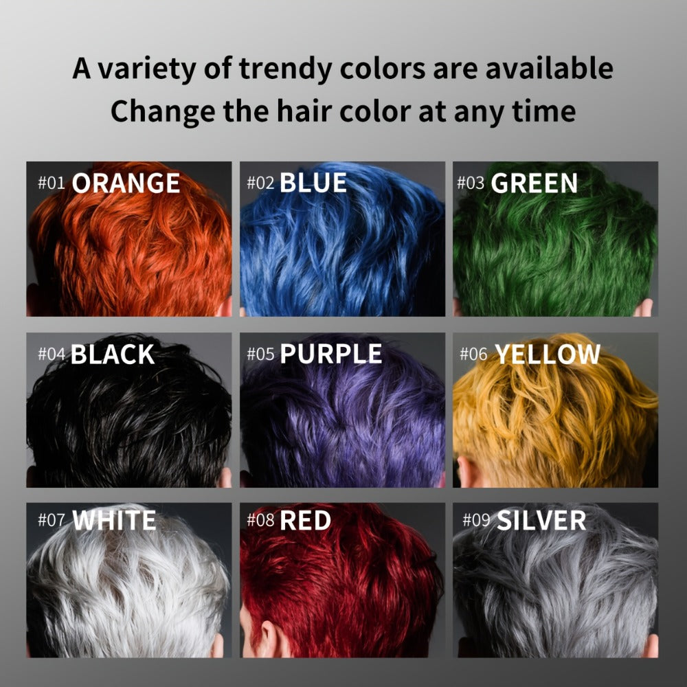 Hair Color Wax Temporary Hair Dye 3.53oz, 9 Vivid Shades, Easy Wash, Non-Damaging for Everyday Face, Beard and Body Grooming