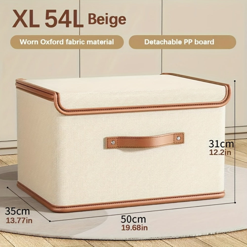Foldable Storage Bins with Lids 2-Pack, Large Collapsible Clothes Organizer with Flip-Top Closure – Under Bed Storage for Bedroom, Closet