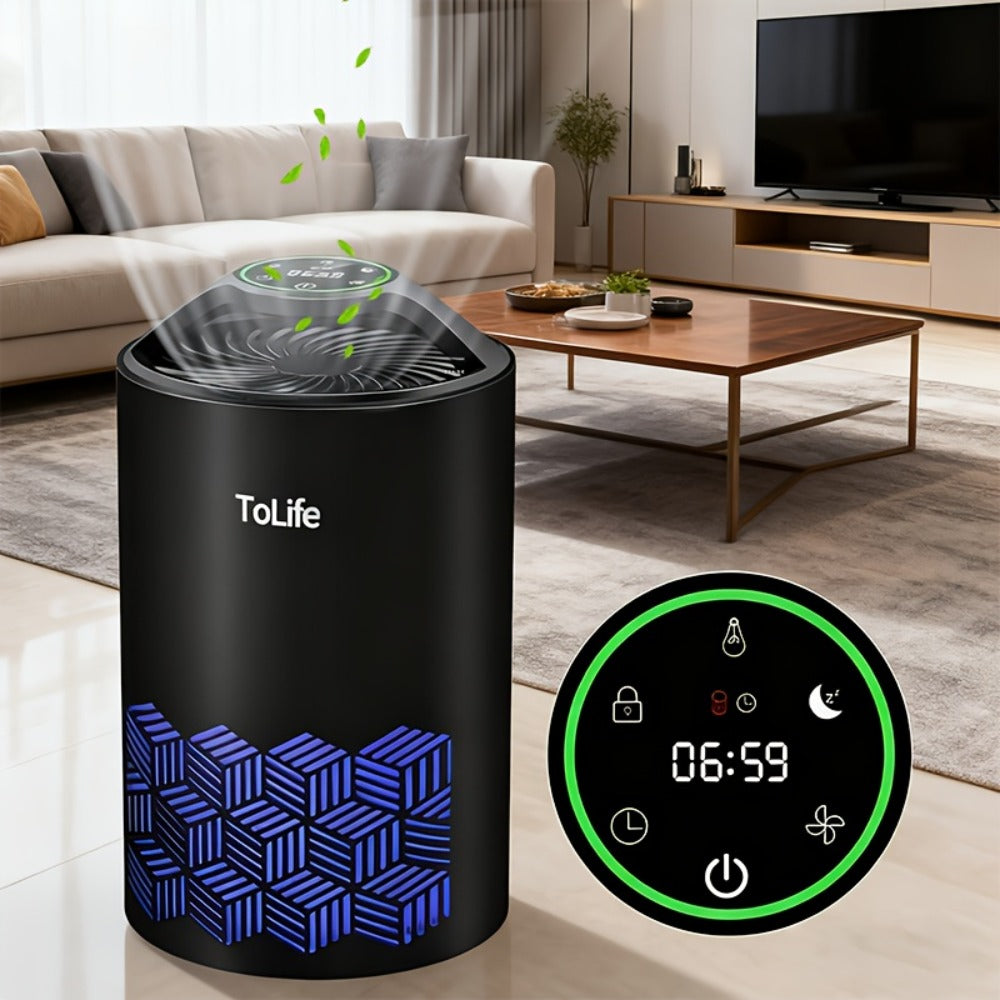 Air Purifier with H13 True HEPA Filter, 25dB Mode, Scent Diffuser and Black or White Finish