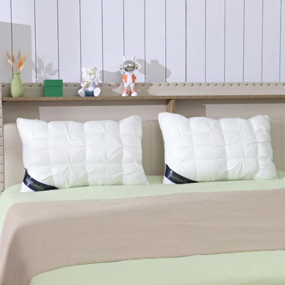 Bed Pillow Set of 2 with 900g Polyester Fill, Twisted-Flower Quilting and Adjustable Zipper