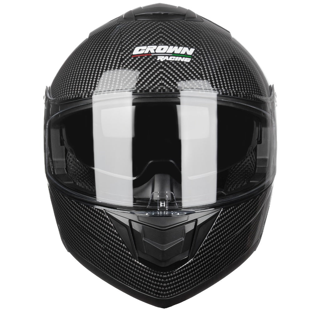 Carbon Fiber Pattern Motorcycle Helmet – Modular Flip-Up Full Face Helmet, Lightweight Motorbike Helmet for Men & Women