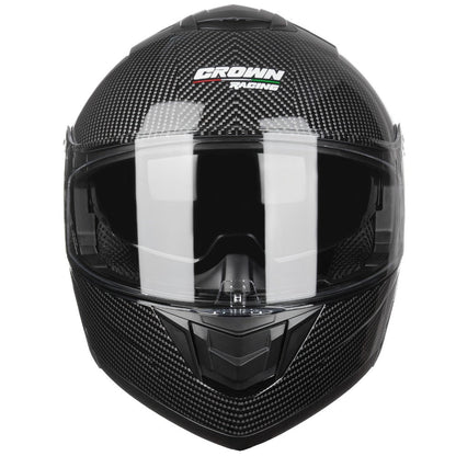 Carbon Fiber Pattern Motorcycle Helmet – Modular Flip-Up Full Face Helmet, Lightweight Motorbike Helmet for Men & Women