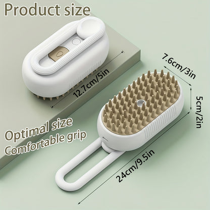 Cat Grooming Steam Brush – Self-Cleaning 4-in-1 Pet Brush with Spray for Cats & Dogs Shedding Grooming Control Deshedding Tool