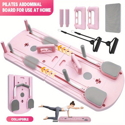 Home Pilates Training Board 8-in-1 – 350LB Capacity, PP Anti-Distortion, Foldable with Resistance Bands & Non-Slip Feet for Shoulders