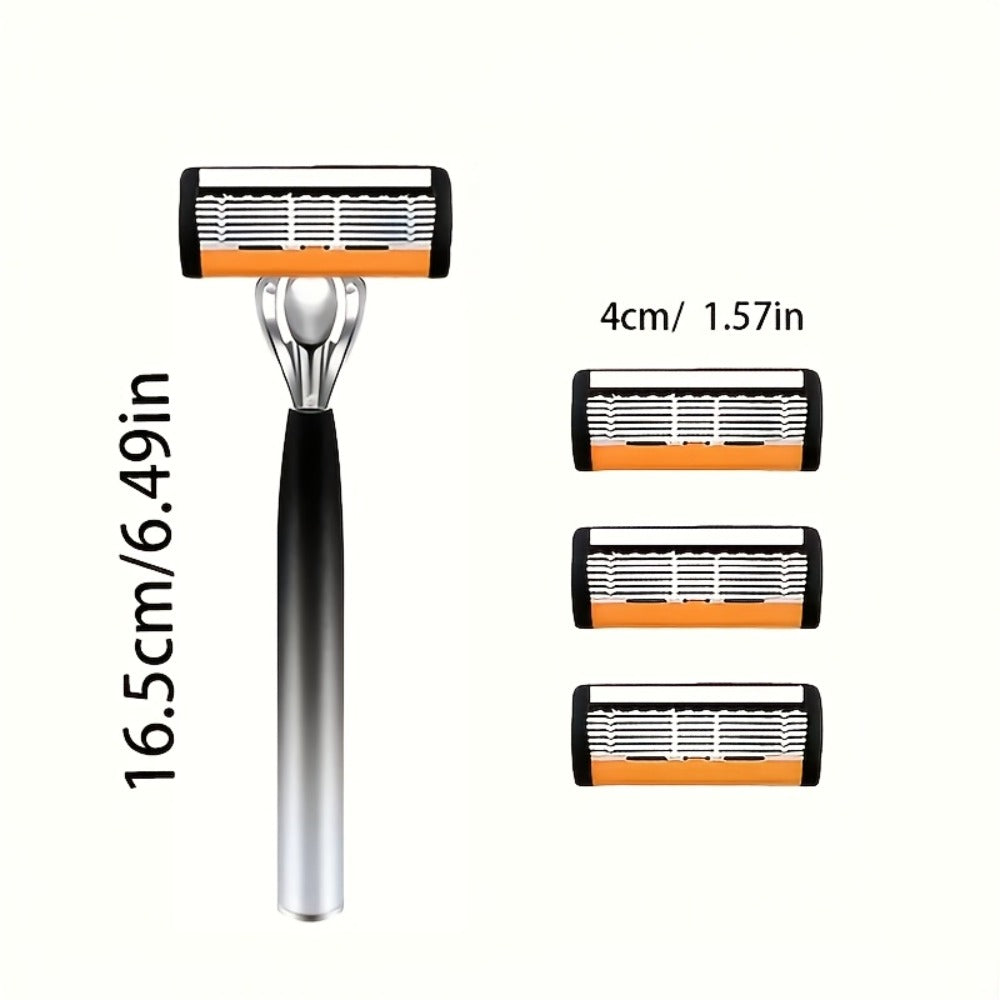 Safety Razor Set for Men 2 Anti-Slip Handles & 24 Ultra-Sharp Replaceable Stainless Steel Blades – Smooth Painless Close Shave