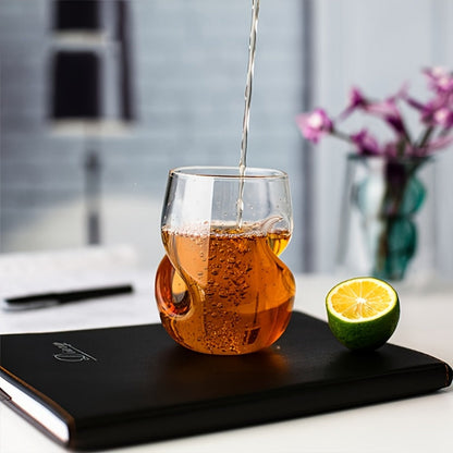 Geometric Twisted Cocktail Glasses 4 or 8 Pack – 400ml Wide Mouth BPA-Free Borosilicate Glass – Festive Drinkware for Whiskey, Beer & Tea