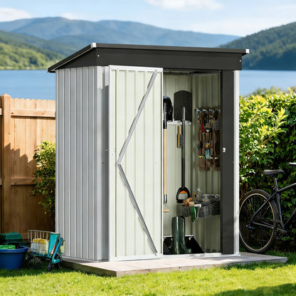 Garden Storage Shed, Metal Lockable Tool Backyard Compact for Garden, Patio and Yard Use, with the Listed Configuration