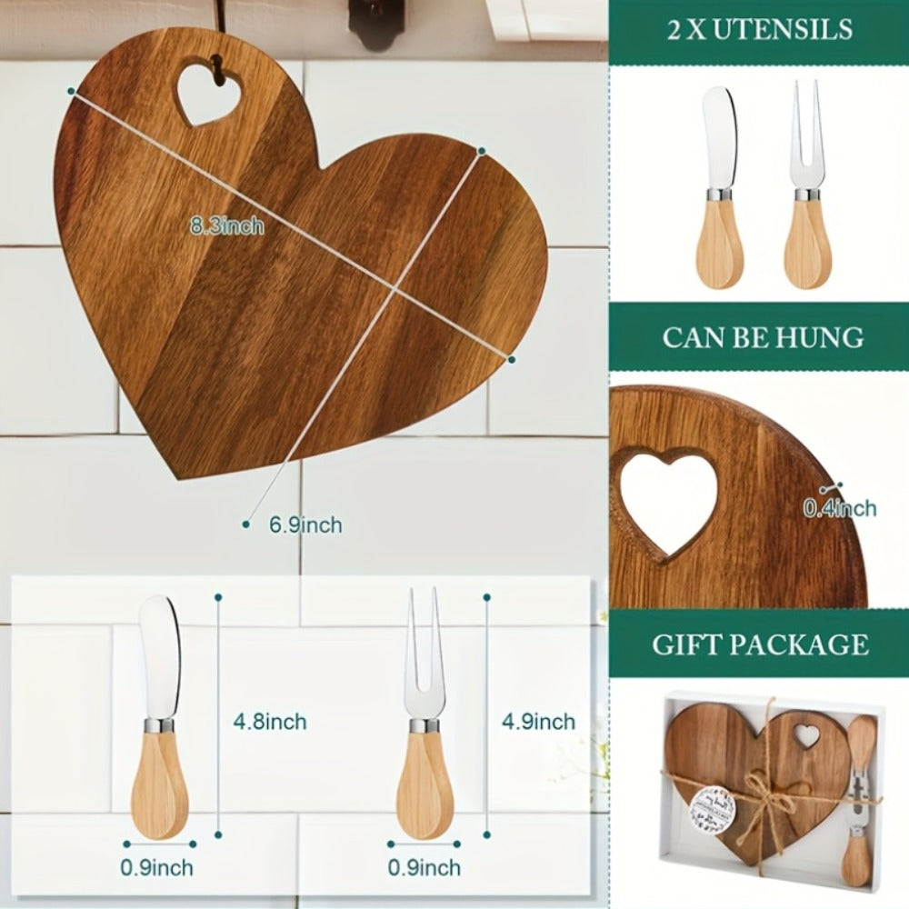 Mini Heart Charcuterie Board Set 6/12 Pack for Entryways, Bedrooms and Living Spaces, with the Listed Configuration