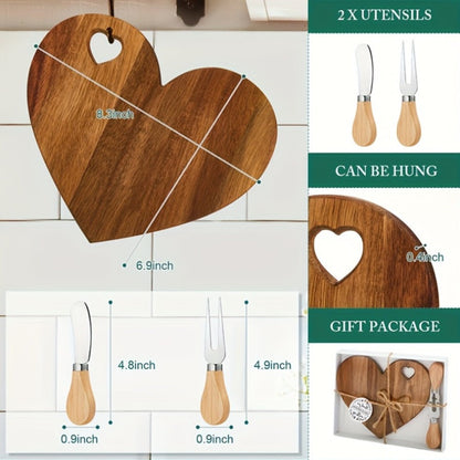 Mini Heart Charcuterie Board Set 6/12 Pack for Entryways, Bedrooms and Living Spaces, with the Listed Configuration