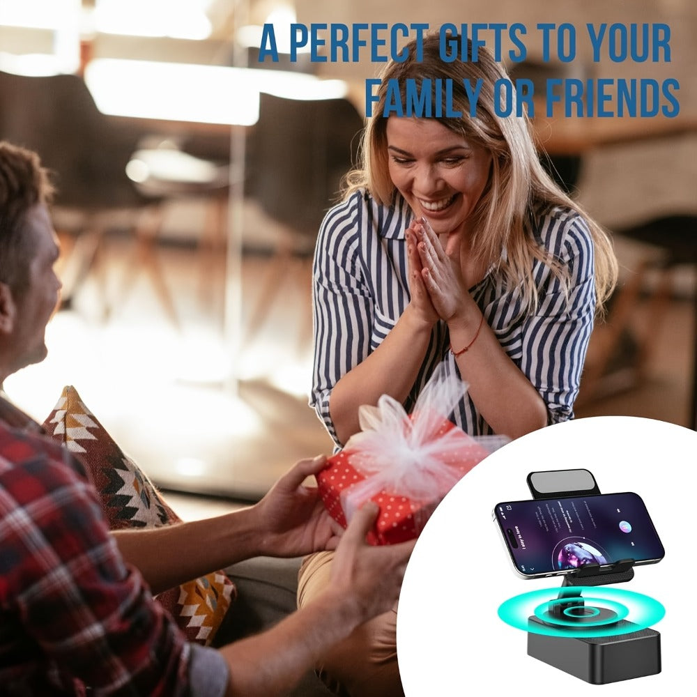 Bluetooth Speaker Phone Holder 5-in-1, 360° Adjustable Tablet Stand with HD Surround Sound