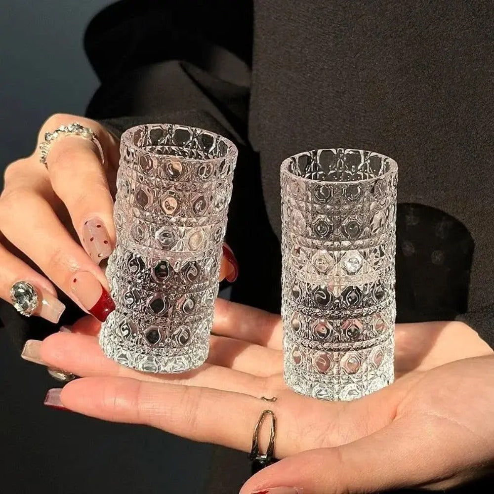 Shot Glass Set Diamond Engraved – Whiskey Vodka Tequila Glasses for Parties Weddings Home Bar Entertaining Reusable Barware Gift