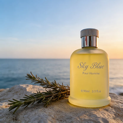 Men's Cologne Eau de Parfum Sky Blue - Bergamot Rosemary & Oak Moss Fresh Masculine Fragrance, No Propylene Glycol
