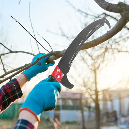 26FT Manual Pole Saw with Pruner & Bag for Garden, Patio and Yard Use, with the Listed Configuration